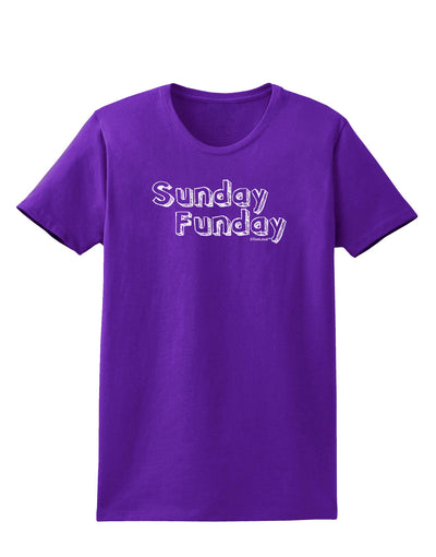 Sunday Funday Text Design Womens Dark T-Shirt by TooLoud-Womens T-Shirt-TooLoud-Purple-X-Small-Davson Sales