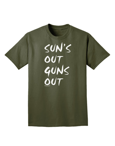 Suns Out Guns Out Adult Dark T-Shirt-Mens T-Shirt-TooLoud-Military-Green-Small-Davson Sales