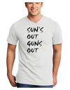 Suns Out Guns Out Adult V-Neck T-shirt-Mens V-Neck T-Shirt-TooLoud-White-Small-Davson Sales