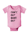 Suns Out Guns Out Baby Romper Bodysuit-Baby Romper-TooLoud-Light-Pink-06-Months-Davson Sales