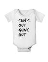 Suns Out Guns Out Baby Romper Bodysuit-Baby Romper-TooLoud-White-06-Months-Davson Sales