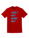 Suns Out Guns Out - Blue Adult Dark T-Shirt-Mens T-Shirt-TooLoud-Red-Small-Davson Sales