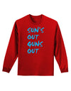 Suns Out Guns Out - Blue Adult Long Sleeve Dark T-Shirt-TooLoud-Red-Small-Davson Sales