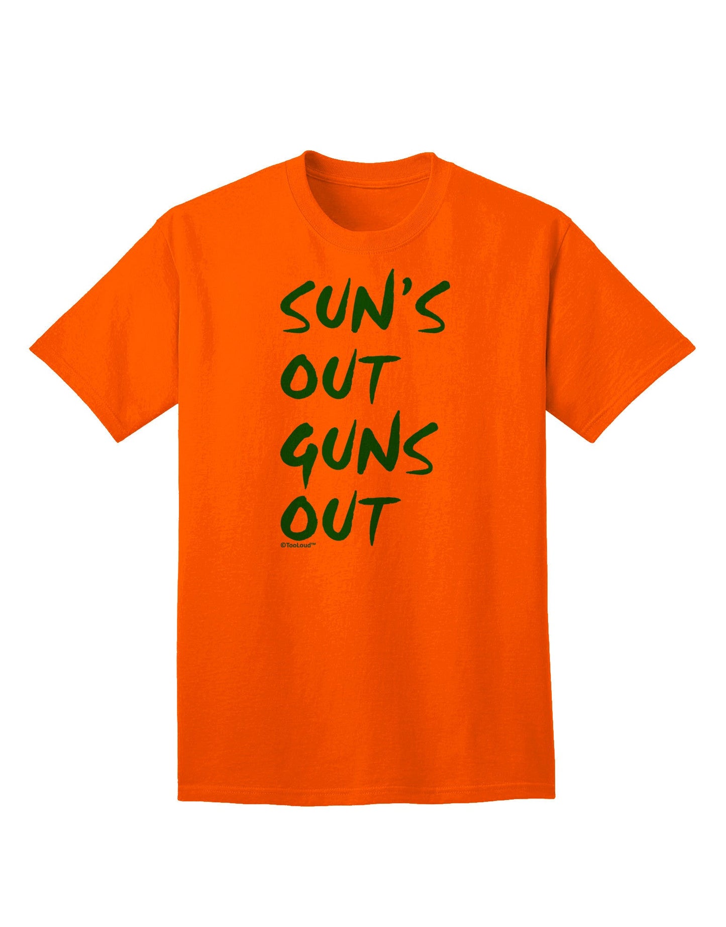 Suns Out Guns Out - Blue Adult T-Shirt-Mens T-Shirt-TooLoud-Orange-Small-Davson Sales