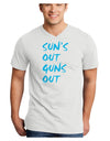 Suns Out Guns Out - Blue Adult V-Neck T-shirt-Mens V-Neck T-Shirt-TooLoud-White-Small-Davson Sales