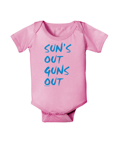 Suns Out Guns Out - Blue Baby Romper Bodysuit-Baby Romper-TooLoud-Light-Pink-06-Months-Davson Sales