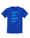 Suns Out Guns Out - Blue Childrens Dark T-Shirt-Childrens T-Shirt-TooLoud-Royal-Blue-X-Small-Davson Sales