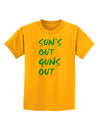 Suns Out Guns Out - Blue Childrens T-Shirt-Childrens T-Shirt-TooLoud-Gold-X-Small-Davson Sales