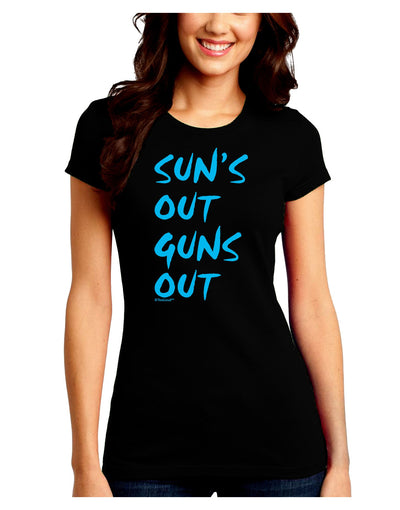 Suns Out Guns Out - Blue Juniors Crew Dark T-Shirt-T-Shirts Juniors Tops-TooLoud-Black-Juniors Fitted Small-Davson Sales