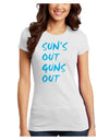 Suns Out Guns Out - Blue Juniors T-Shirt-Womens Juniors T-Shirt-TooLoud-White-Juniors Fitted X-Small-Davson Sales