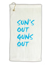 Suns Out Guns Out - Blue Micro Terry Gromet Golf Towel 16 x 25 inch-Golf Towel-TooLoud-White-Davson Sales