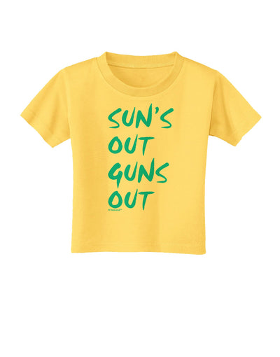 Suns Out Guns Out - Blue Toddler T-Shirt-Toddler T-Shirt-TooLoud-Yellow-2T-Davson Sales