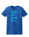 Suns Out Guns Out - Blue Womens Dark T-Shirt-TooLoud-Royal-Blue-X-Small-Davson Sales