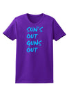 Suns Out Guns Out - Blue Womens Dark T-Shirt-TooLoud-Purple-X-Small-Davson Sales