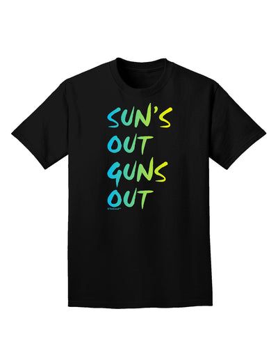 Suns Out Guns Out - Gradient Colors Adult Dark T-Shirt-Mens T-Shirt-TooLoud-Black-Small-Davson Sales