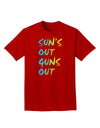 Suns Out Guns Out - Gradient Colors Adult Dark T-Shirt-Mens T-Shirt-TooLoud-Red-Small-Davson Sales