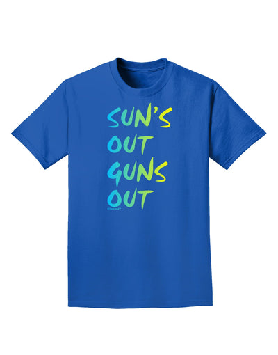 Suns Out Guns Out - Gradient Colors Adult Dark T-Shirt-Mens T-Shirt-TooLoud-Royal-Blue-Small-Davson Sales