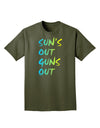 Suns Out Guns Out - Gradient Colors Adult Dark T-Shirt-Mens T-Shirt-TooLoud-Military-Green-Small-Davson Sales