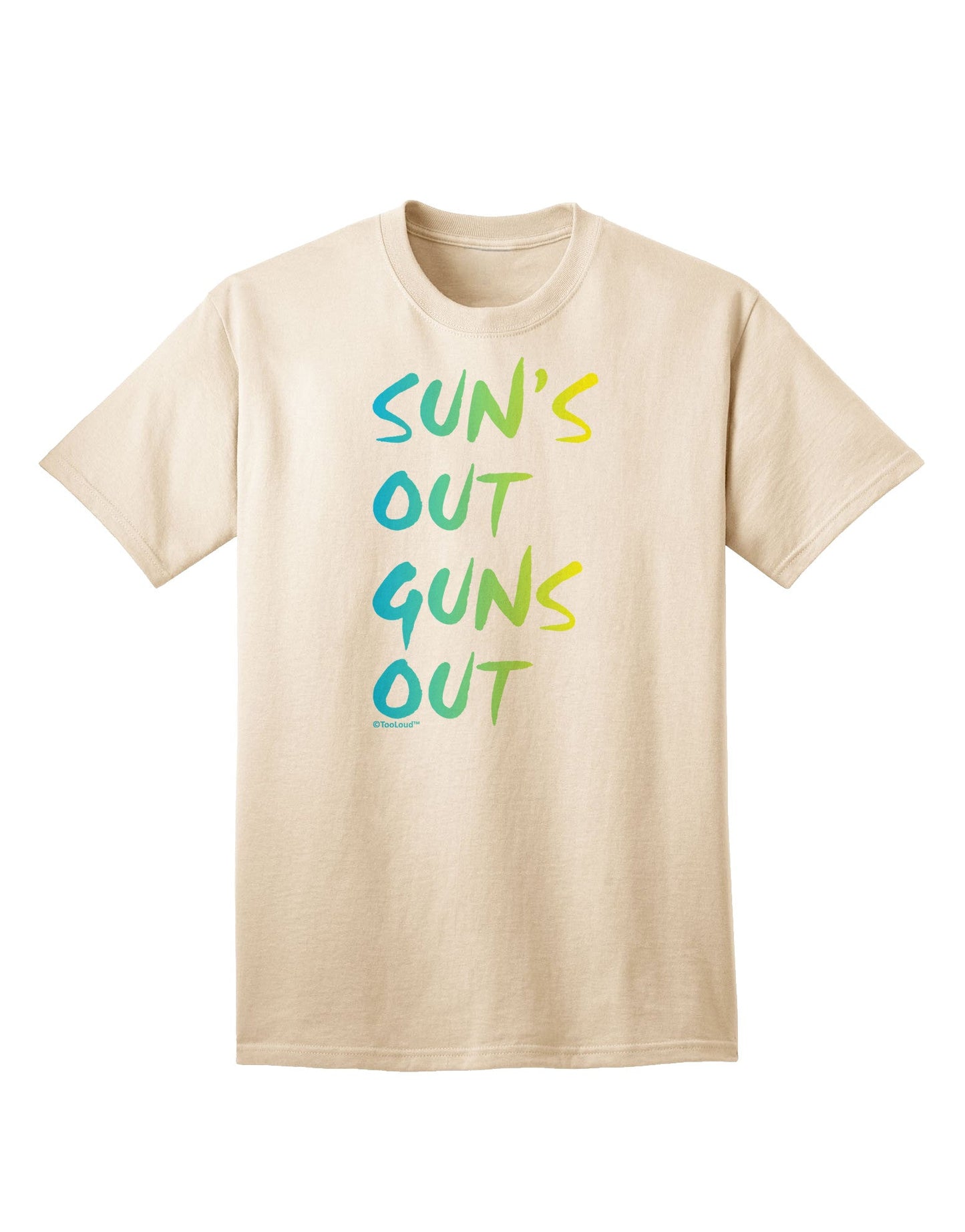 Suns Out Guns Out - Gradient Colors Adult T-Shirt-Mens T-Shirt-TooLoud-Natural-Small-Davson Sales
