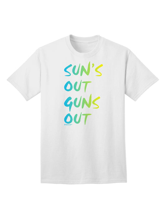 Suns Out Guns Out - Gradient Colors Adult T-Shirt-Mens T-Shirt-TooLoud-White-Small-Davson Sales