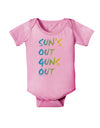 Suns Out Guns Out - Gradient Colors Baby Romper Bodysuit-Baby Romper-TooLoud-Light-Pink-06-Months-Davson Sales