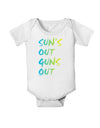 Suns Out Guns Out - Gradient Colors Baby Romper Bodysuit-Baby Romper-TooLoud-White-06-Months-Davson Sales