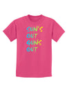 Suns Out Guns Out - Gradient Colors Childrens Dark T-Shirt-Childrens T-Shirt-TooLoud-Sangria-X-Small-Davson Sales