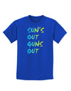 Suns Out Guns Out - Gradient Colors Childrens Dark T-Shirt-Childrens T-Shirt-TooLoud-Royal-Blue-X-Small-Davson Sales