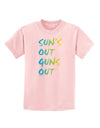 Suns Out Guns Out - Gradient Colors Childrens T-Shirt-Childrens T-Shirt-TooLoud-PalePink-X-Small-Davson Sales