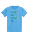 Suns Out Guns Out - Gradient Colors Childrens T-Shirt-Childrens T-Shirt-TooLoud-Aquatic-Blue-X-Small-Davson Sales