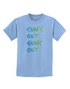 Suns Out Guns Out - Gradient Colors Childrens T-Shirt-Childrens T-Shirt-TooLoud-Light-Blue-X-Small-Davson Sales