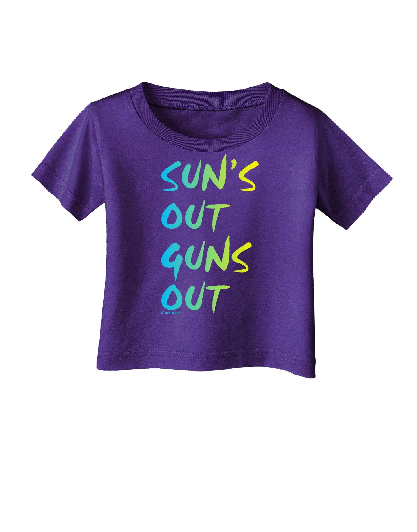 Suns Out Guns Out - Gradient Colors Infant T-Shirt Dark-Infant T-Shirt-TooLoud-Purple-06-Months-Davson Sales
