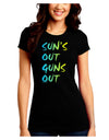 Suns Out Guns Out - Gradient Colors Juniors Crew Dark T-Shirt-T-Shirts Juniors Tops-TooLoud-Black-Juniors Fitted Small-Davson Sales