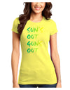 Suns Out Guns Out - Gradient Colors Juniors T-Shirt-Womens Juniors T-Shirt-TooLoud-Yellow-Juniors Fitted X-Small-Davson Sales