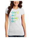 Suns Out Guns Out - Gradient Colors Juniors T-Shirt-Womens Juniors T-Shirt-TooLoud-White-Juniors Fitted X-Small-Davson Sales