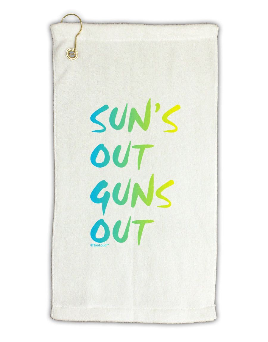 Suns Out Guns Out - Gradient Colors Micro Terry Gromet Golf Towel 16 x 25 inch-Golf Towel-TooLoud-White-Davson Sales