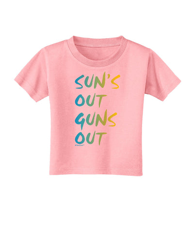 Suns Out Guns Out - Gradient Colors Toddler T-Shirt-Toddler T-Shirt-TooLoud-Candy-Pink-2T-Davson Sales