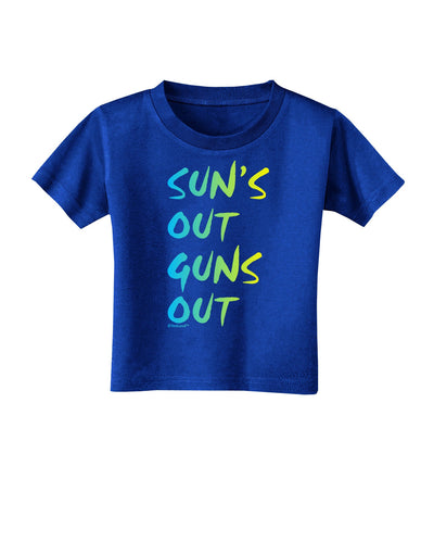 Suns Out Guns Out - Gradient Colors Toddler T-Shirt Dark-Toddler T-Shirt-TooLoud-Royal-Blue-2T-Davson Sales