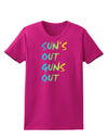 Suns Out Guns Out - Gradient Colors Womens Dark T-Shirt-TooLoud-Hot-Pink-Small-Davson Sales