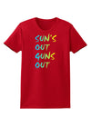 Suns Out Guns Out - Gradient Colors Womens Dark T-Shirt-TooLoud-Red-X-Small-Davson Sales