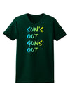 Suns Out Guns Out - Gradient Colors Womens Dark T-Shirt-TooLoud-Forest-Green-Small-Davson Sales