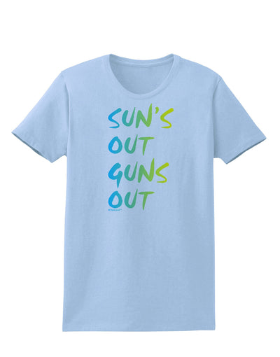 Suns Out Guns Out - Gradient Colors Womens T-Shirt-Womens T-Shirt-TooLoud-Light-Blue-X-Small-Davson Sales