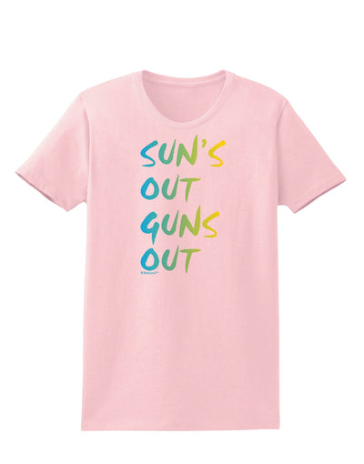 Suns Out Guns Out - Gradient Colors Womens T-Shirt-Womens T-Shirt-TooLoud-PalePink-X-Small-Davson Sales