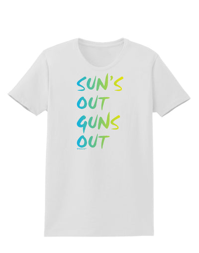 Suns Out Guns Out - Gradient Colors Womens T-Shirt-Womens T-Shirt-TooLoud-White-X-Small-Davson Sales