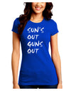 Suns Out Guns Out Juniors Crew Dark T-Shirt-T-Shirts Juniors Tops-TooLoud-Royal-Blue-Juniors Fitted Small-Davson Sales