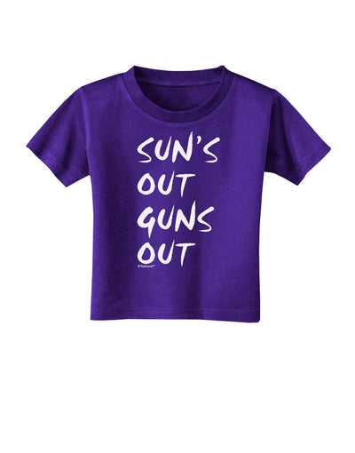 Suns Out Guns Out Toddler T-Shirt Dark-Toddler T-Shirt-TooLoud-Purple-2T-Davson Sales