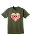 Super Cute Kawaii Hearts Adult Dark T-Shirt-Mens T-Shirt-TooLoud-Military-Green-Small-Davson Sales