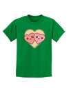 Super Cute Kawaii Hearts Childrens Dark T-Shirt-Childrens T-Shirt-TooLoud-Kelly-Green-X-Small-Davson Sales