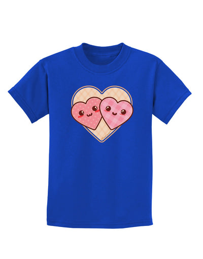 Super Cute Kawaii Hearts Childrens Dark T-Shirt-Childrens T-Shirt-TooLoud-Royal-Blue-X-Small-Davson Sales