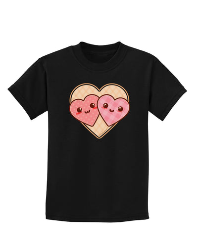 Super Cute Kawaii Hearts Childrens Dark T-Shirt-Childrens T-Shirt-TooLoud-Black-X-Small-Davson Sales